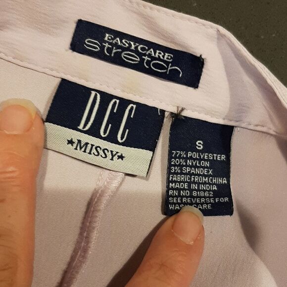 DCC Missy Purple Easy Care Stretch Quarter Sleeve Button Down - Picture 5 of 7